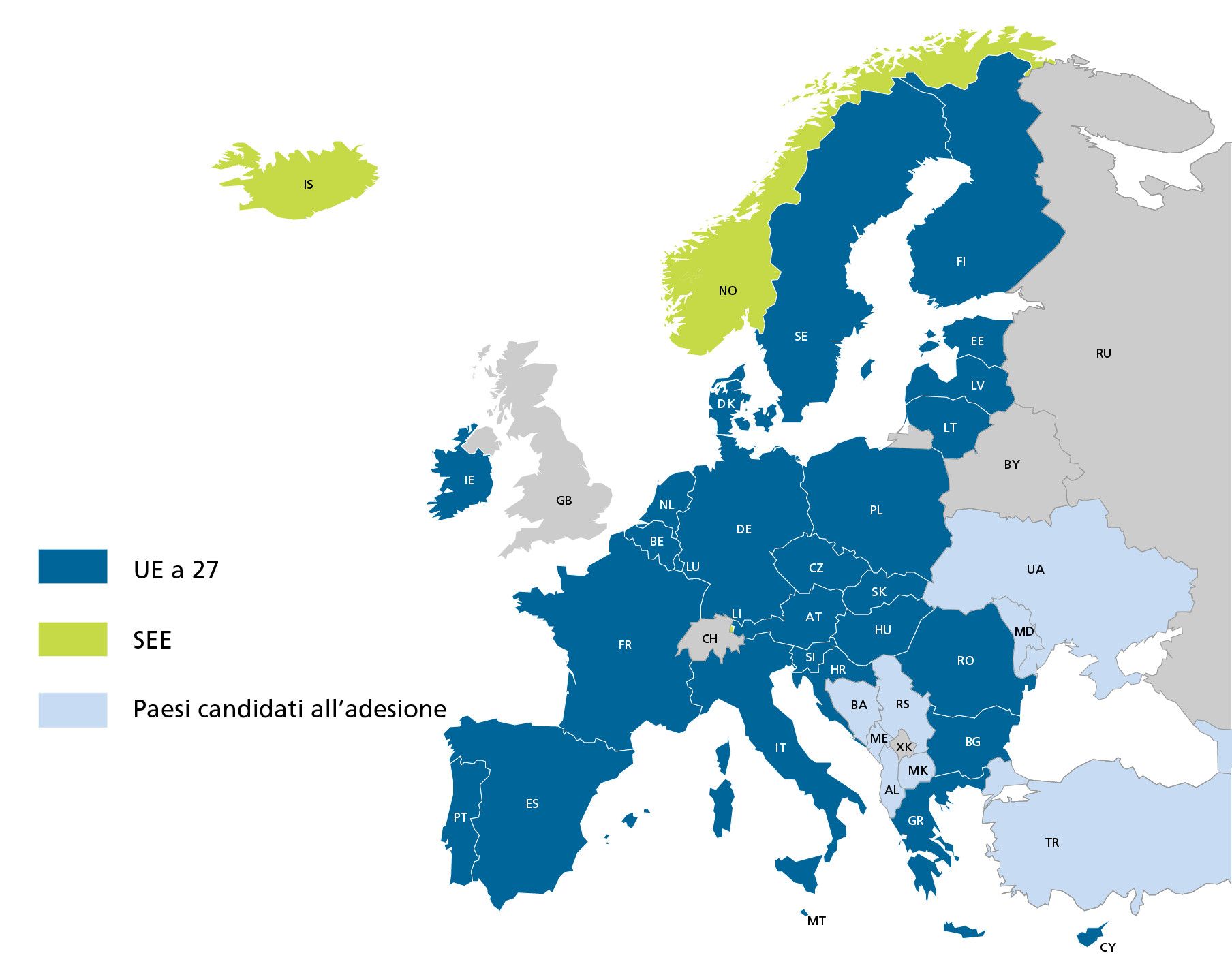 Mappa Europa oggi 