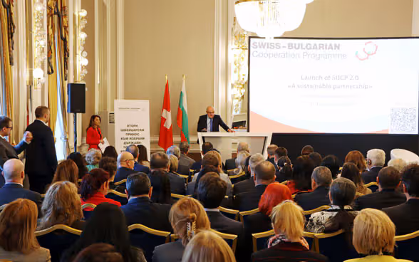 Stellvertretender Ministerpräsident Bulgariens, Tomislav Donchev eröffnet mit seiner Ansprache das Schweizerisch-Bulgarische Kooperationsprogramm.