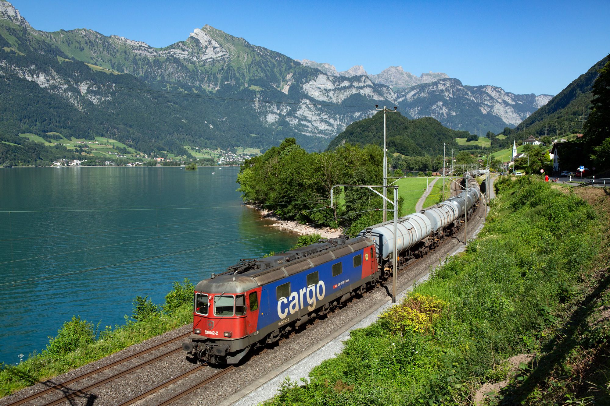 A freight train.